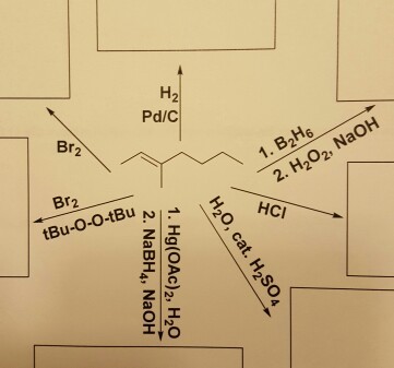 Br Pd/C 1. B2H6 2. H2O2, NaOH Br2 tBu-O-O-tBu? H2O