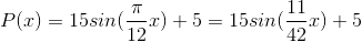P(x) = 15sin »*) + 5 = 15sin(19x) + 5