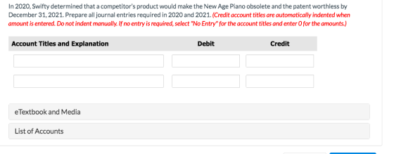 In 2020, Swifty determined that a competitors product would make the New Age Piano obsolete and the patent worthless by Dece