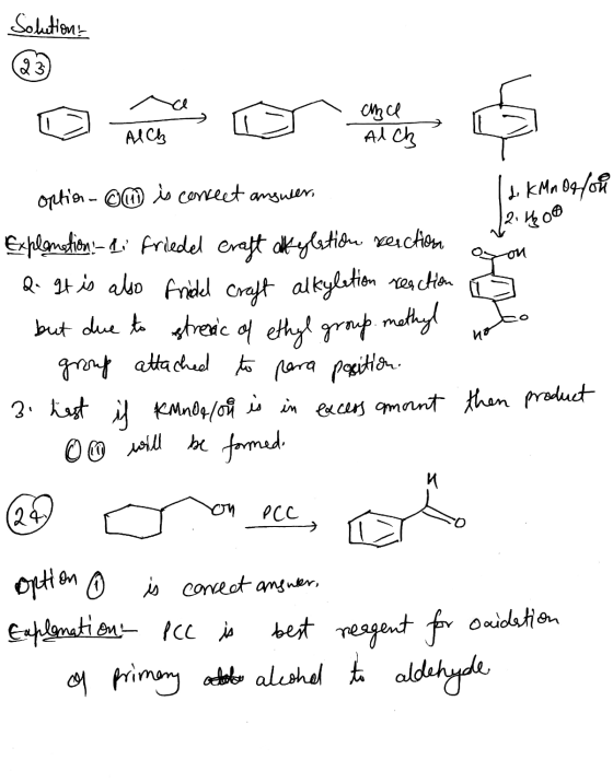 23 Alch group attached to para position. Solutions che Alch option-ow is consect answer Explanation – Li Friedel eraft akylet
