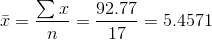 Σ.r _ 92.77 _ 5.4571 ( i 17 7n