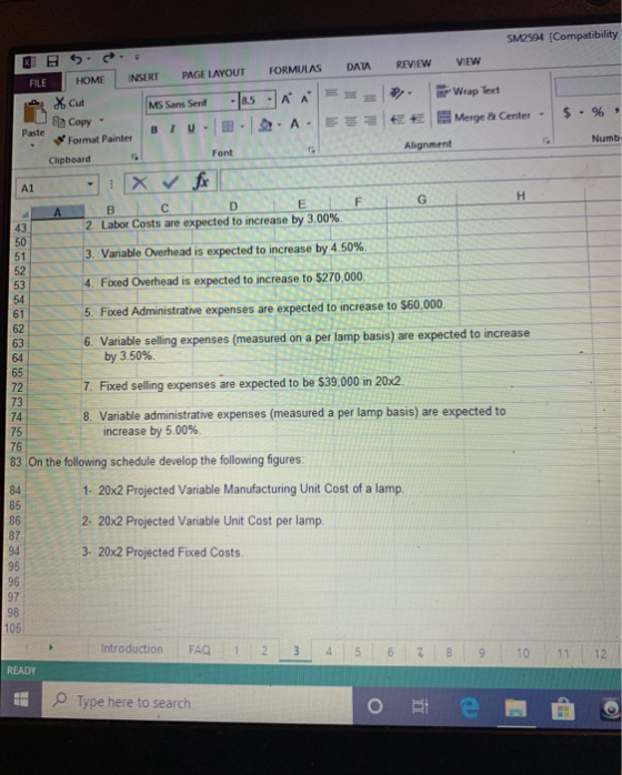 Paste Copy Format Painter OB 5. SM2594 (Compatibility FILET HOME INSERT PAGE LAYOUT FORMULAS DATA REVIEW VIEW X Cut MS Sans S