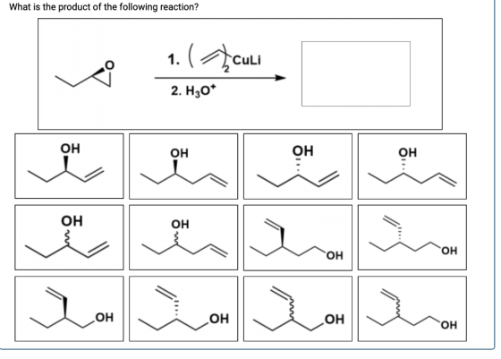 What is the product of the following reaction? 1. (culi 2. НО* он ОН ОН он ОН ОН ОН ОН . ОН ОН ОН ОН