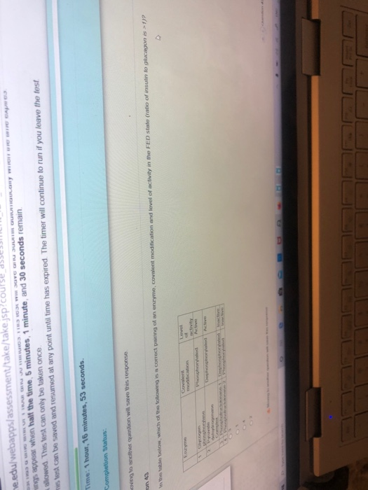 me.edu/webapps/assessment /take/take.jsp? * GVC G D GRONY W WIGANS ng appen when half the time 5 minutes, 1 minute, and 30 se