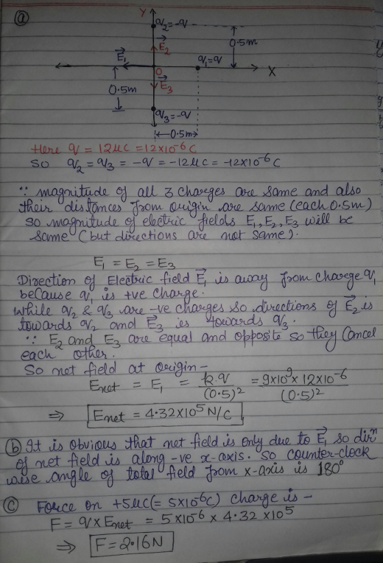 agitude o allaes Ora Same and olso e same leadl 0.sne) gege belouse 3 nd,-E, (0:5) S)2 Enet- DAt is Obvious thet et -feld is feld is along-ve xaxis. under-CIBOR- CFoce 0n +SE SX166) Charge is