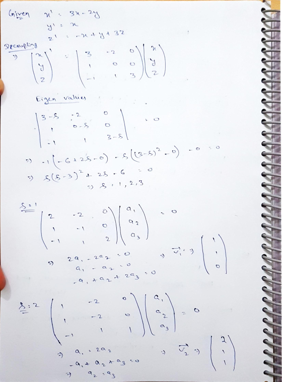 Given 33.ay -01-1 y 32 Decoupling 3 > n y ch 3 2 2 Eigen vallies 3-8 O o.8 3-8 o o - ) -11-6125-0) -5(13-5)?.0) 5) 5(8-3)? *