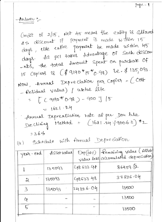 Cet of 5, e meant thety18 au enve paynavt be made within H5 pent on puachae of doys As pel takes Advontage of Suth d nts, the total Amolt Annual Depve ciahon pe Copie Residual valua) / utul lite -Annual Deprealiahon Yate a》 pwDe uhle De Ctinin Method a) Schedule with Annual De pve ciaffon esendAsset value e moinivc valua Aeb veahon valua Jeacumulaf 13 5093 18 633.44 1350938633 H8 1350932H326 86H59 3 3500 13500 3500