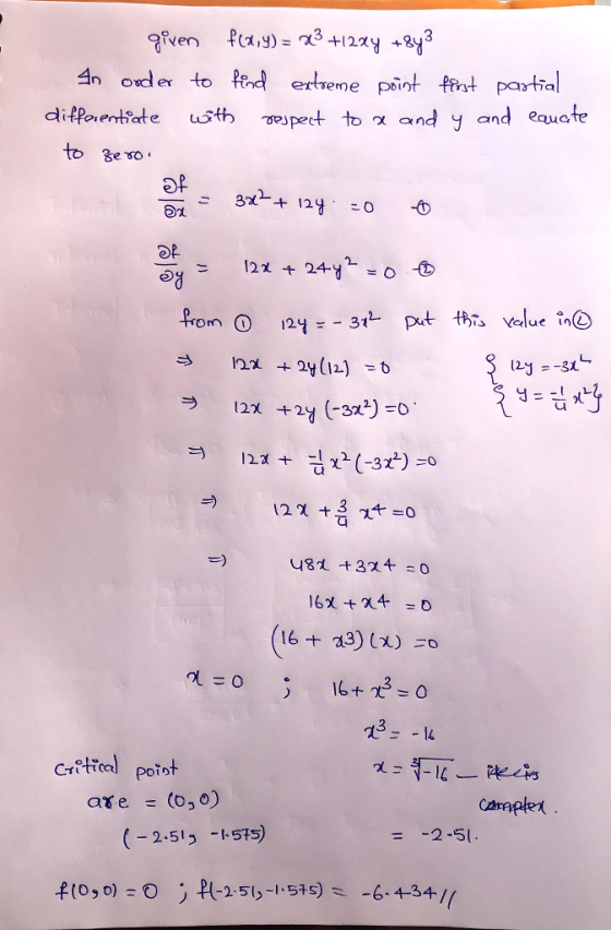 4 oe to er ee paint fat partial difPoent%rte ustわ TRspect tox and y and equate to Bed ed from ⓘ 124--312- put this value in 3 are = (0,0) Canpler (2.51.5t5) flo, o) =0 冫化 -25()-I-5+s) -6-4-34 / ~