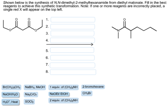 Shown below is the synthesis of N, N-dimethyl-2-me