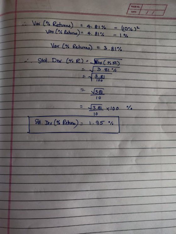Var (% Returns) = 4.81% Var (% Returns) = 4.81% - 40% ² 1% Var (% Returns) = 3.81% i Sto. Der (%R) - War (%R) 3:81% 3.81 100