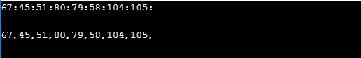 67:45:51:80:79:58:104:105 67,45, 51,80, 79, 58,104,105,