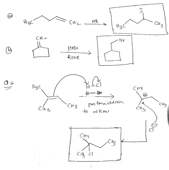 HI L CH2 -# -Beton protonaddition - CH3 Eto Ct2 to alken CH3 CCI