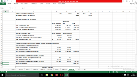 XIA 5 2020-09(3) SEP.xlsx - Microsoft Excel ? X FILE HOME INSERT PAGE LAYOUT FORMULAS DATA REVIEW VIEW DEVELOPER Sign in A45