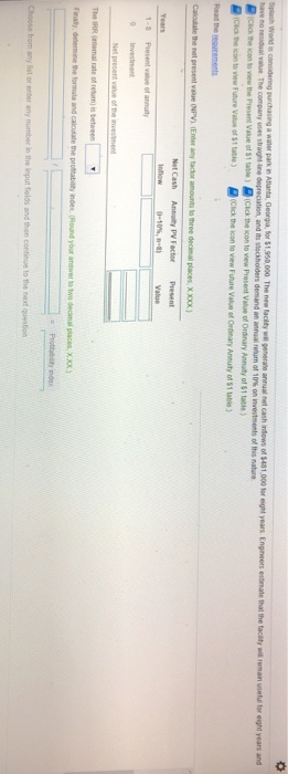 of this nature (Cick the icon to view Present Value of Ordnary Annuity of $1 table) 0 Investnt or enter any number in the input fields and then continue to the next question