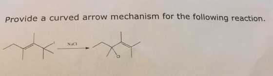 Provide a curved arrow mechanism for the following reaction