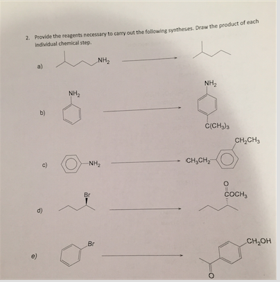 Provide the reagents necessary to carry out the fo