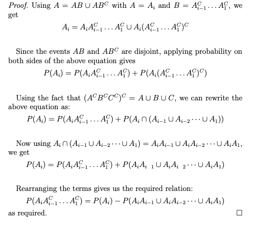 AB U ABC with A = A^ and B = AC... A, Proof. Using A get we . AU A(A..A)C A4 AA Since the events AB and ABC are disjoint, app