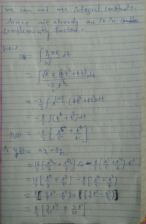 we can not use integral constants. since we already use it in complem functiona u complementy Y XR dE Thow W VAX G + ² + 47)