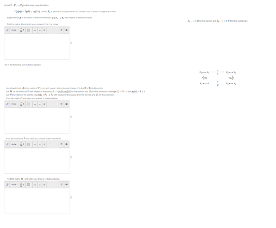 (a) LT: PP, be the linear map defined by 71(p[:)) - 20)+p2 t), whores is the set of all polynomials in over the real numbers