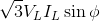 \sqrt{3}V_LI_L\sin\phi