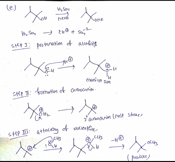 heot oh 2 ttSou HSoy Step I protanation ot alcokelg Ке OXani un Ton Step T ornatio dt Carbocation 3 Carbocation ost State NoC