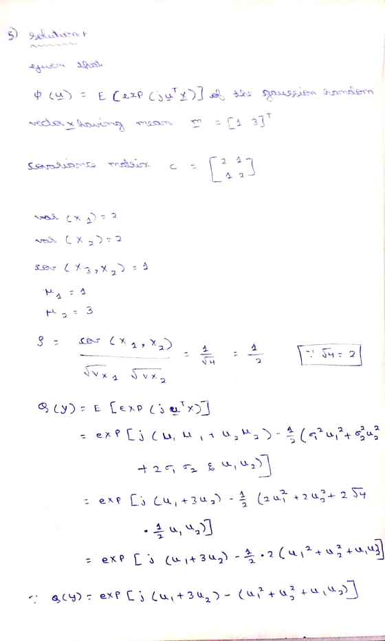 5) solution egiven that $ (u) = Elexp (july)] of the spouseita hondon vedas having mean m = [1 3] Savaranse metsiss c 5293 no