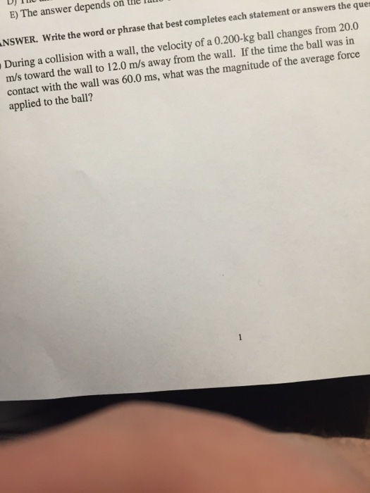 During a collision with a wall, the velocity of a