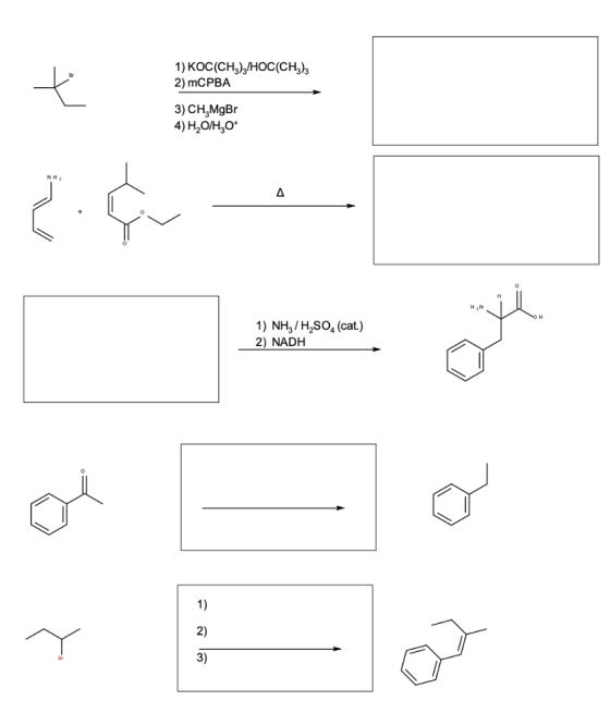 1) KOC(CH):/HOC(CH): 2) mCPBA الد 3) CH,MgBr 4) H2O/HO* NH A 1) NH, TH,SO4 (cat.) 2) NADH 1) 2) 3)