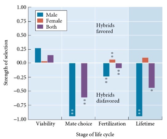 1.00 0.75 Male Female Both Hybrids favored 0.50 0.25 Strength of selection 00.0 -0.25 -0.50 Hybrids disfavored -0.75 -1.00 Vi