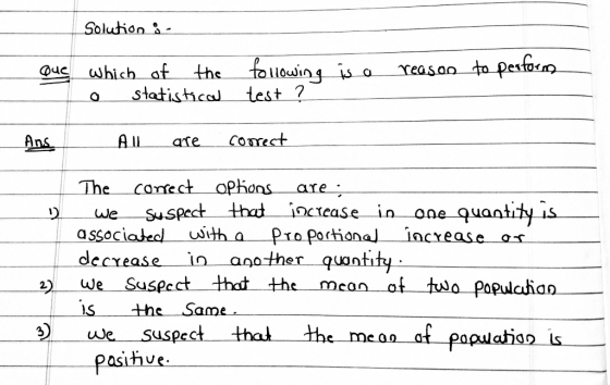 Solution & the follouing is a Teasan to pesfos which af statistical test ? Comect All Ans ате cantect ophons Suspect that uwi