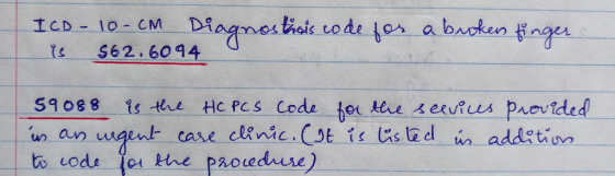 ICD-10 cm Diagnostrois code for a brokers finger is S62.6094 59088 is the HC PCS code for the seevices provided in an ugent c