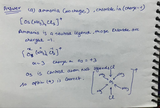 Anwer a) ammonia so chage Amnema is euros legano chargp sM3 6s cl