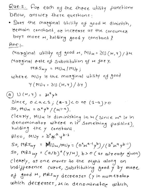 oe each od -the heee utilifty dunctions buys mote x holdin o40od denominatoz whe*e ni holdin he y constan4 Somelhing Positive) cleely, as one mover io the lon] an ỉnd.dtexence ćurve Substituting g oody by moče denomi natoとい.kick