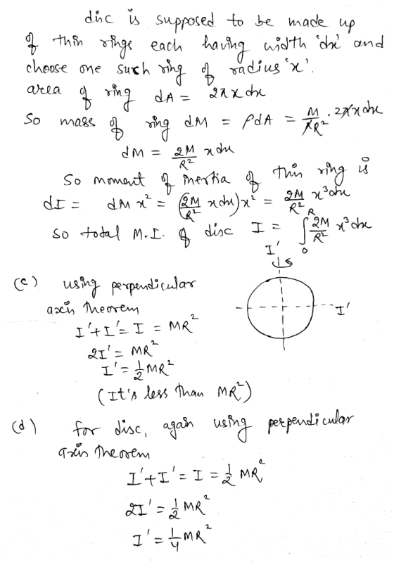 1 dic š supposed to be made up of this singe each having width de and choose one such ring of radius x . area of ring da= a