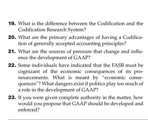 19. What is the difference between the Codification and the Codification Research System? 20. What are the primary advantages