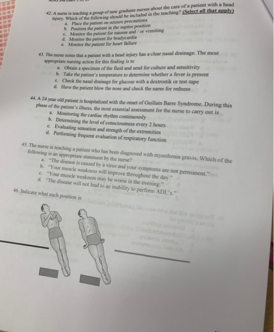 injury. Which of the following should be included in the teaching? (Select all that apply) a. Place the patient on seizure pr