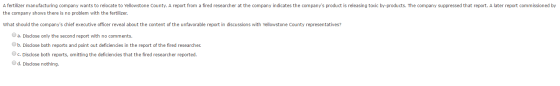 A fertilizer manufacturing company wants to relocate to Yellowstone County. A report from a fired researcher at the company i