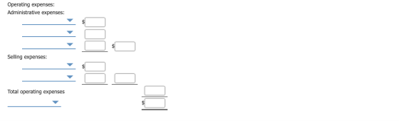 Operating expenses: Administrative expenses: Selling expenses: Total operating expenses