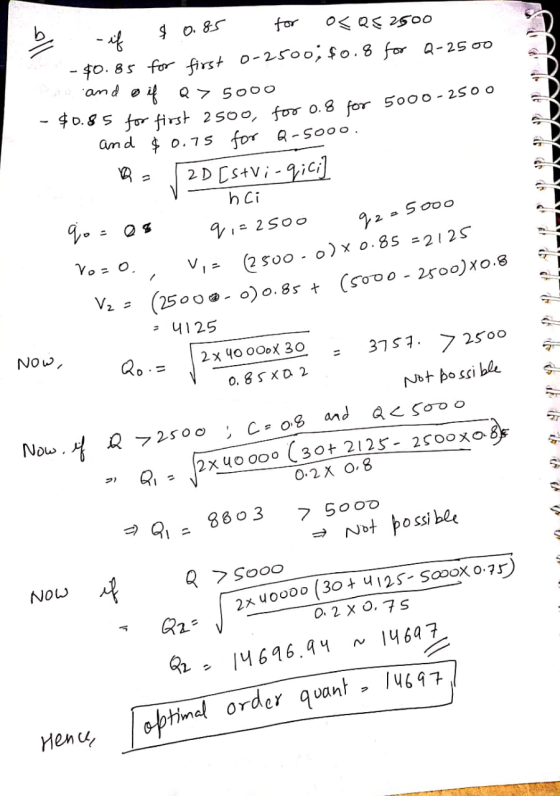 be if $0.85 for OC Q5 2500 - $0.85 for first 0-2500 $0.8 for Q-2500 and if a> 5000 - $0.85 for first 2500, for 0.8 for 5000 -