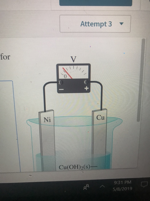 Attempt 3 for 0 Cu Ni Cu(OH)2(s)-- 9:31 PM 5/8/2019