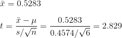ī = 0.5283 t=2-4 - 0.5283 s/n 0.4574/V6 = 2.829