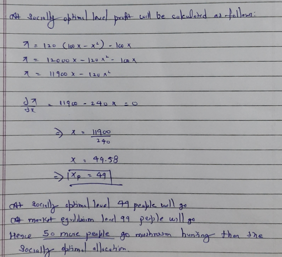 of secully optimal level poft will be cokuleted anfallen 7 = 120 (10x - x²) - 10 x 7 = 12000 x - 120x² 100x 11900 x - 12un² d