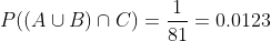 PUA U B) C) =-= 0.0123 81