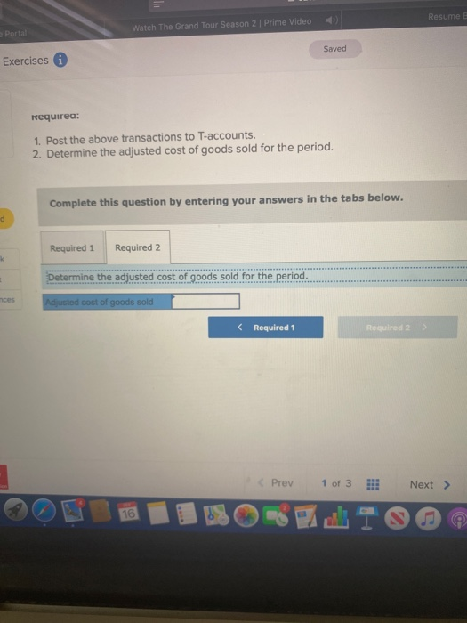 Resume E Watch The Grand Tour Season 2 Prime Video Portal Surved Exercises i Requirea: 1. Post the above transactions to T-ac