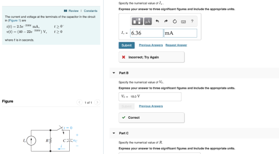 Specify the numerical value of I, Express your answer to three significant figures and include the appropriate units. ReviewI