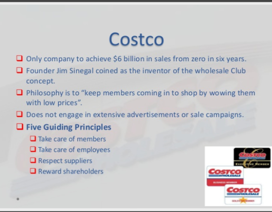 Costco OOnly company to achieve $6 billion in sales from zero in six years. Founder Jim Sinegal coined as the inventor of the