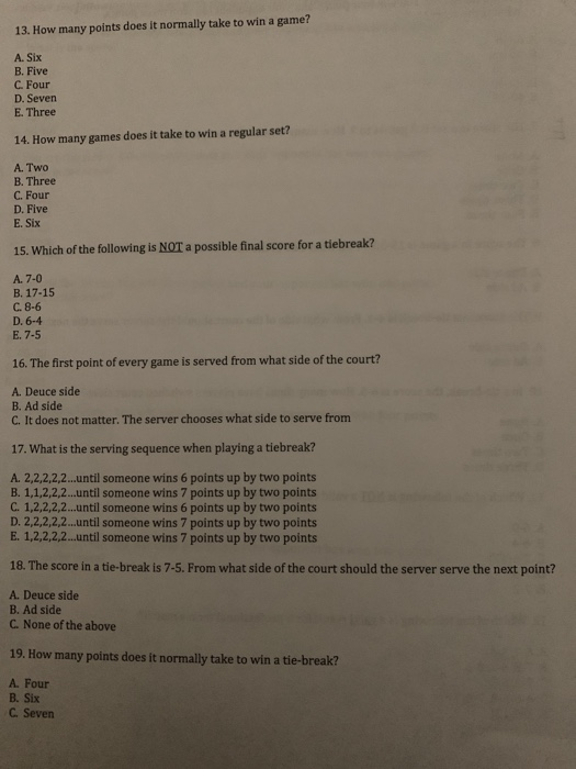 Answer The Following Questions With The Information Provided 1 You
