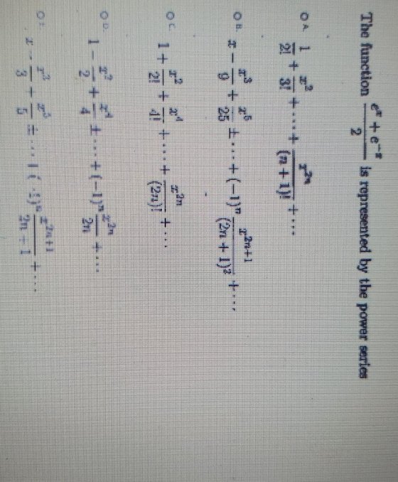 The function is represented by the power seria 21+ BE (2n1 + 1) 1-1) 11-15