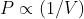 P \propto (1/V)