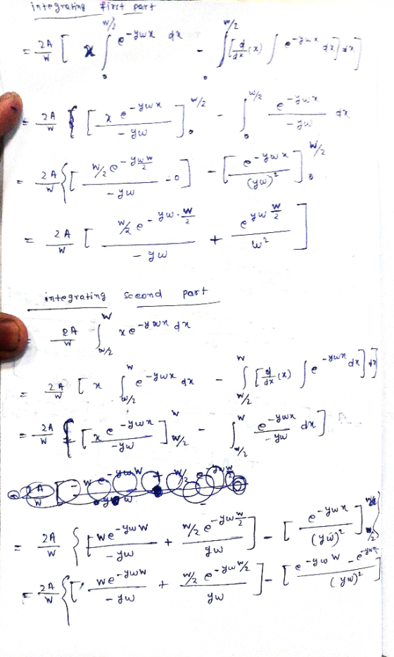 integrating first part 31***** - yw integrating sceond part ve your da dX rywX dx Wh -ywny WW Wyw 3 twe yw w + (341 yw - yw W